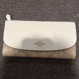 Cream and light brown coach wallet